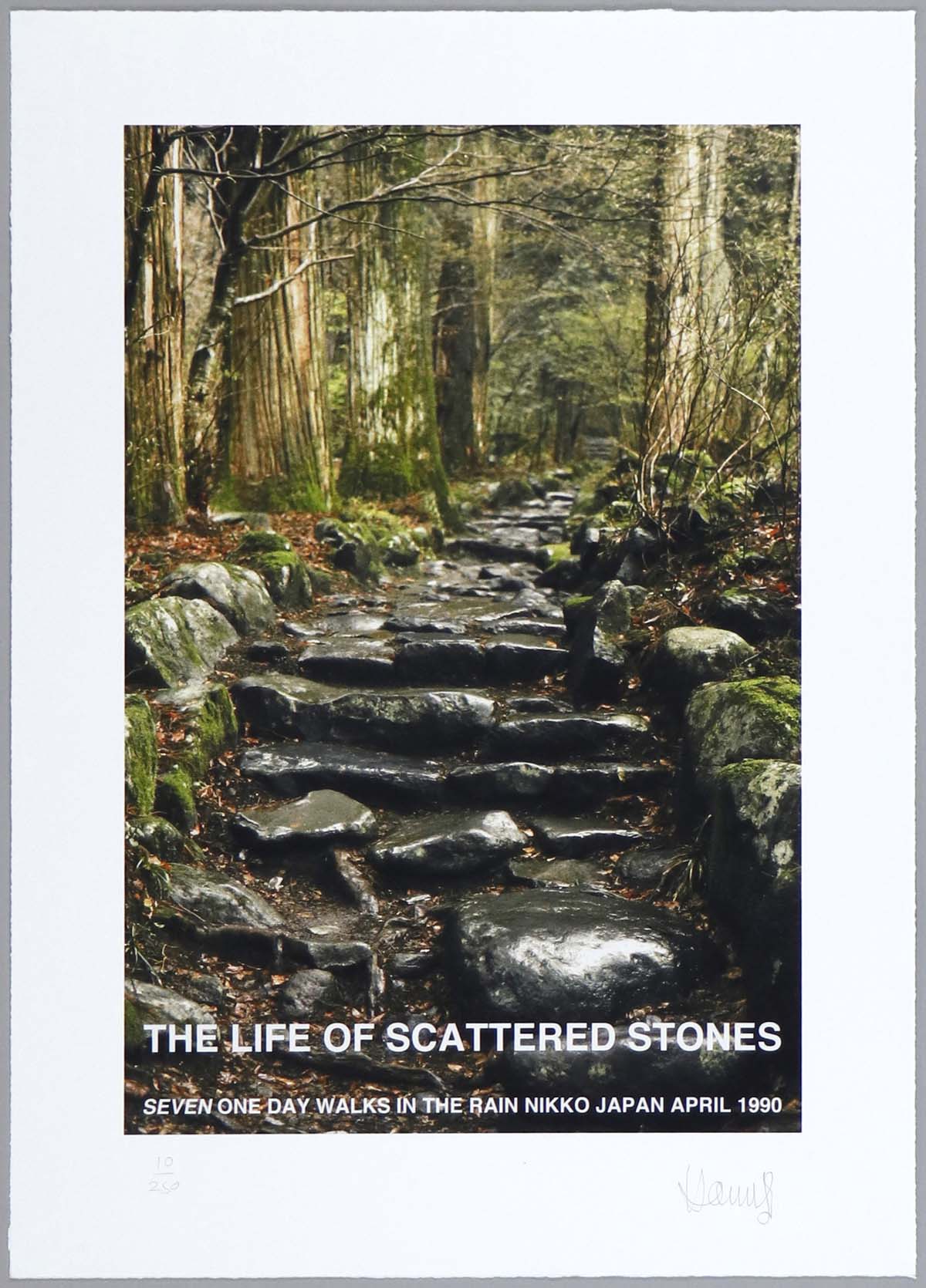 Hamish Fulton - The Life of Scattered Stones. Seven One Day Walks in the Rain Nikko Japan (1990)