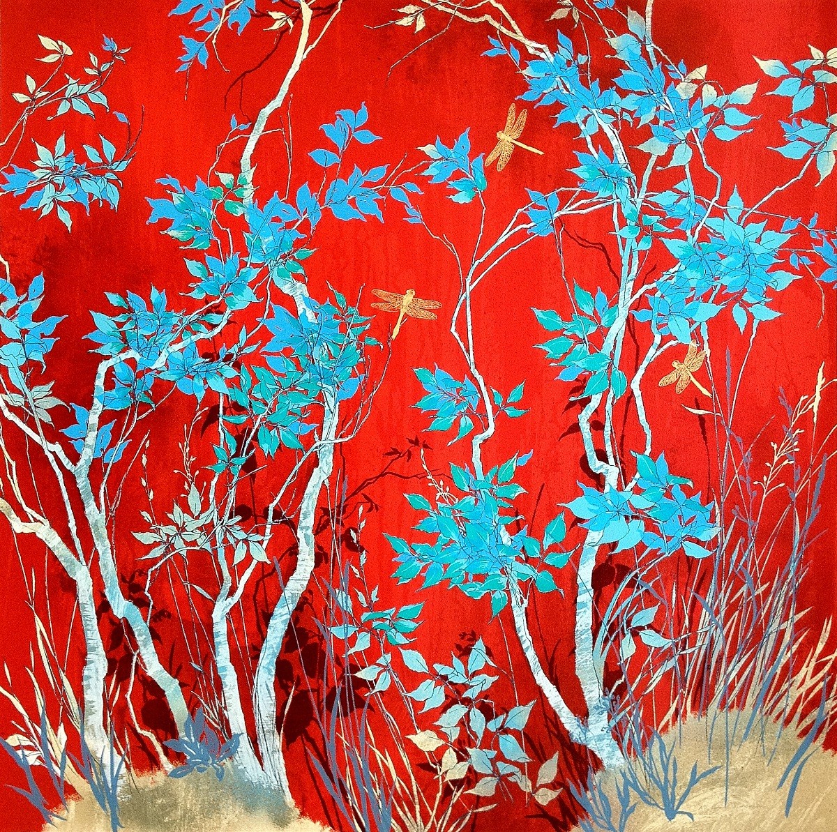 Henrik Simonsen - Red with Dragonflies