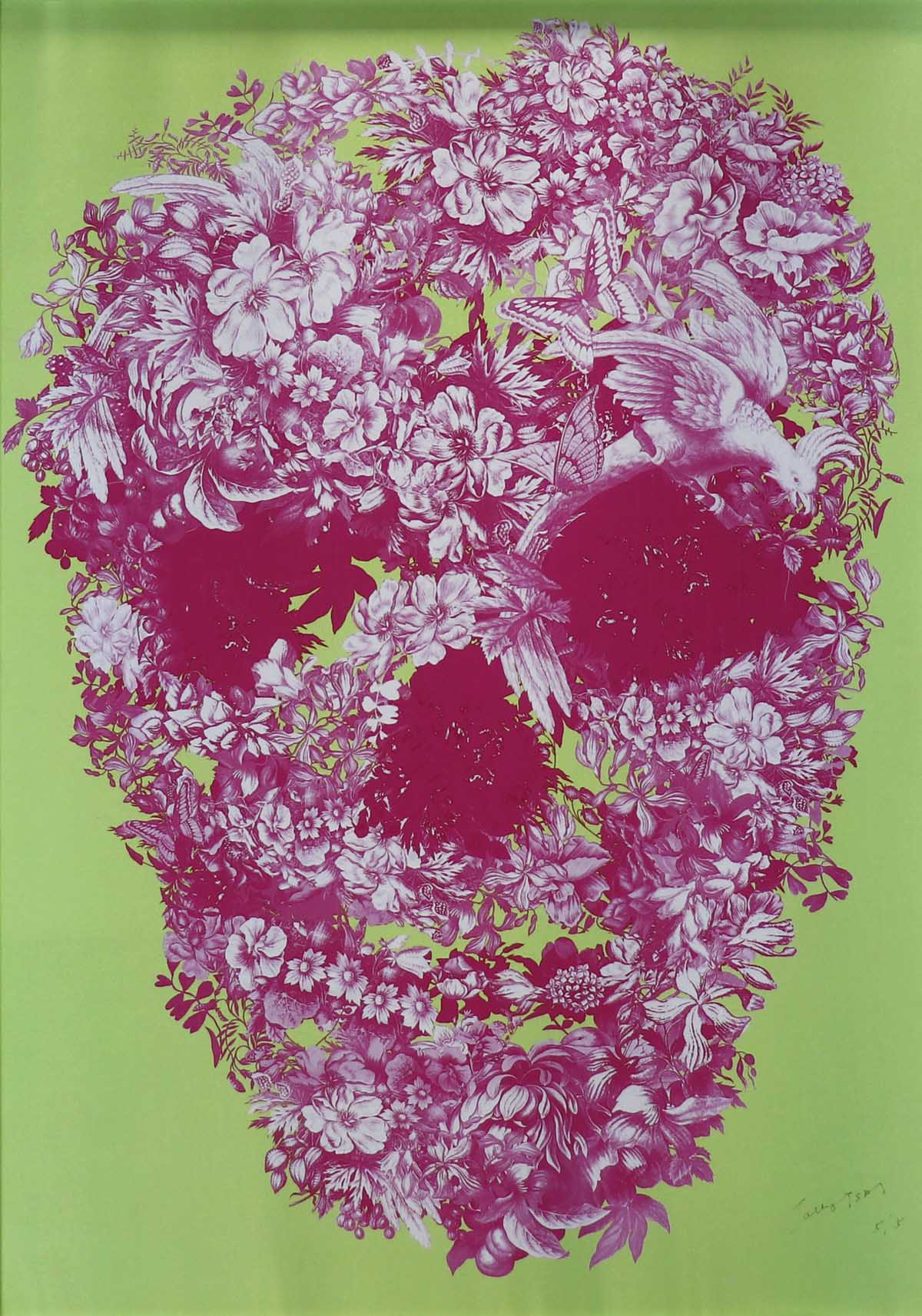 Jacky Tsai - Floral Skull (Lime Green)