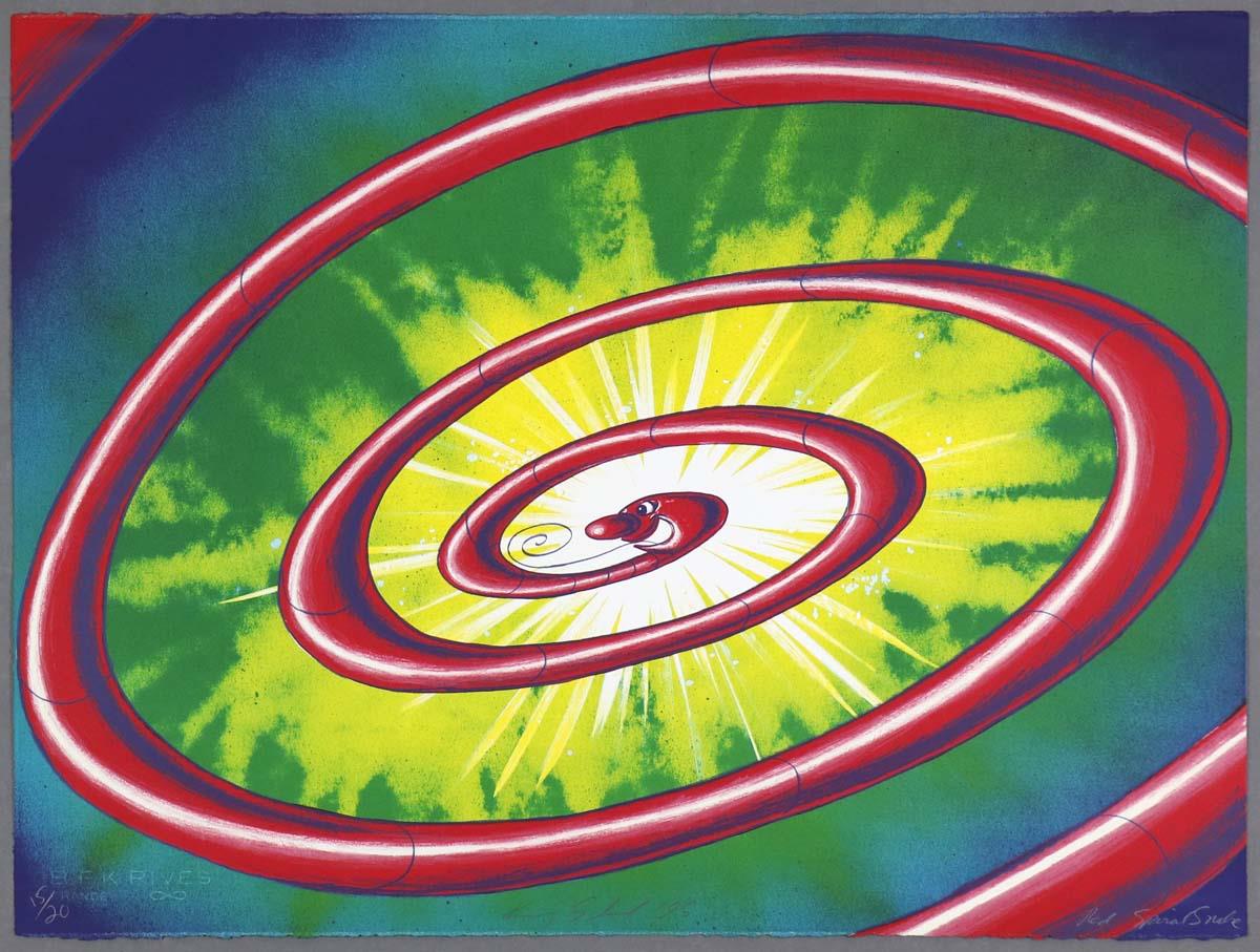 Kenny Scharf - Red Spiral Snake (State I)