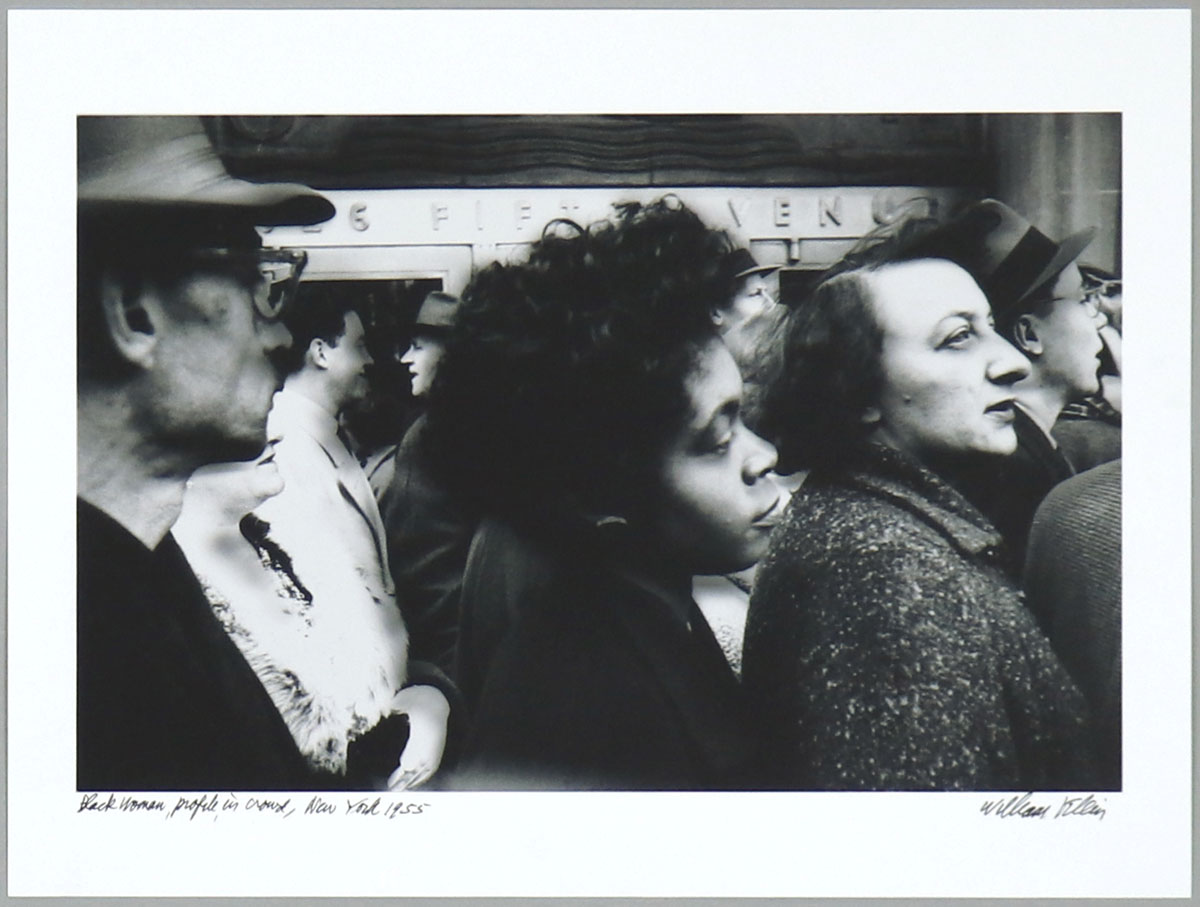 William Klein - Black Woman, Profile in Crowd (1955)
