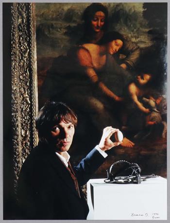 Braco Dimitrijevic - Selfportrait with an Egg and Leonardo's Madona (1996)